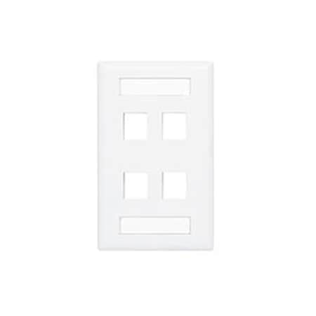 Allen Tel Versatap Faceplate With I.D. Windows, 4-Port, White AT70-4-15